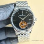 Copy Jaeger-LeCoultre Master Grande Tradition Tourbillon Watches Stainless Steel Black Dial